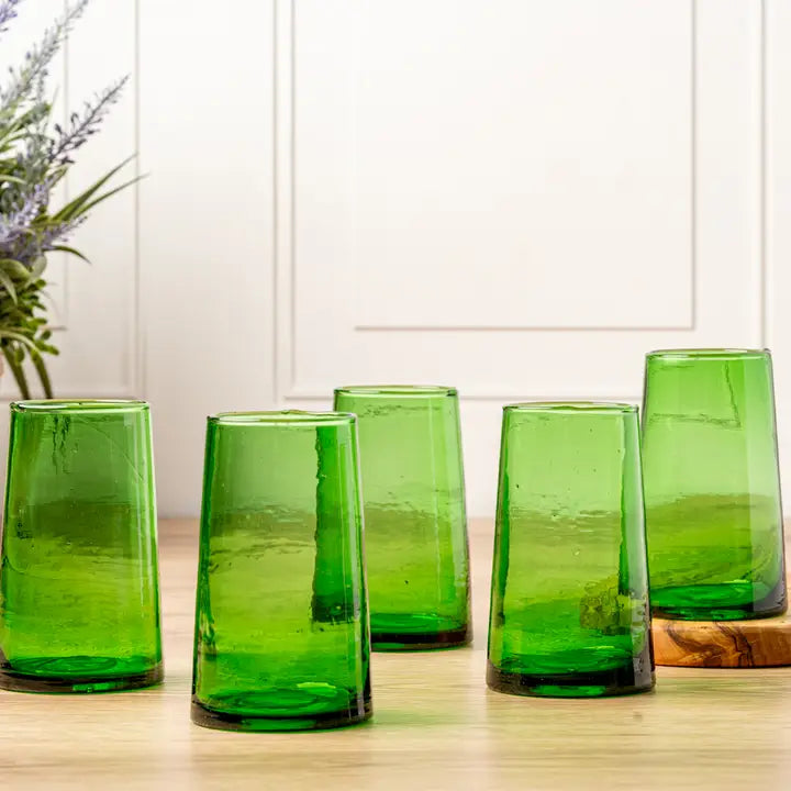 Green Tall/12oz Moroccan Cone Glass