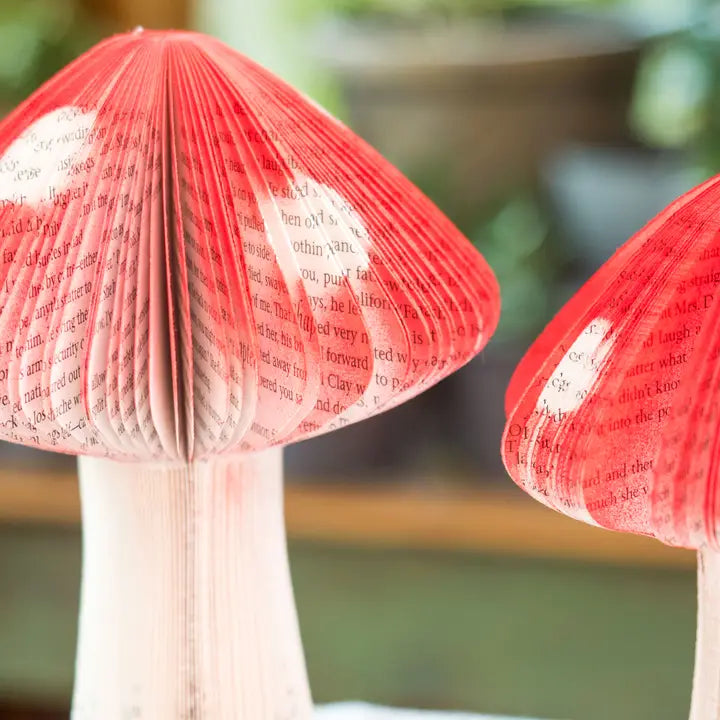 Red Used Book Paper Mushrooms