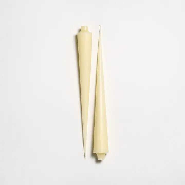 Cream 14" Cone Taper Handmade Beeswax Candles