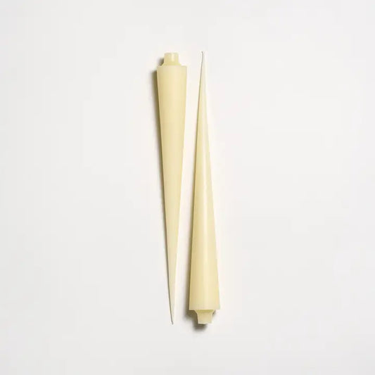Cream 14" Cone Taper Handmade Beeswax Candles