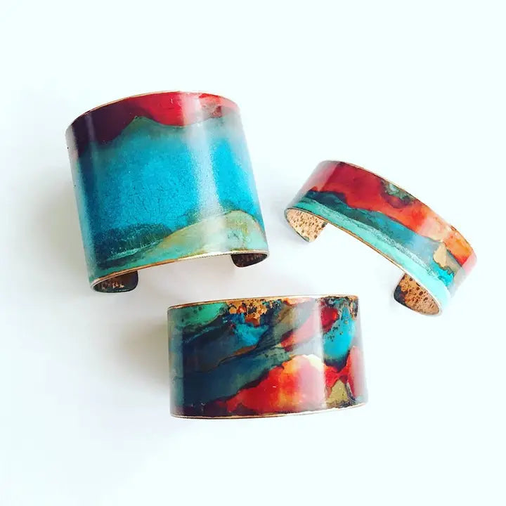 Red & Mix Verdigris Cuff 2"