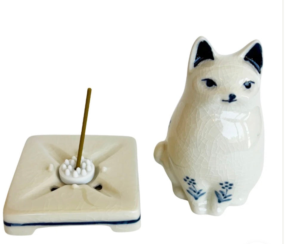 Porcelain Cat Incense Holder