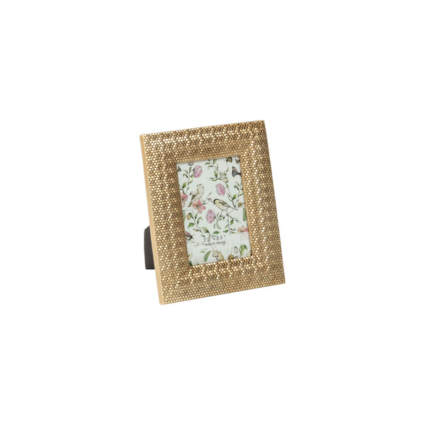 2.5"x 3.5" Micro Hexagon Pattern Pale Gold Resin Frame