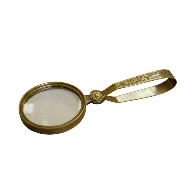 2" Folding Brass Magnifying Glass