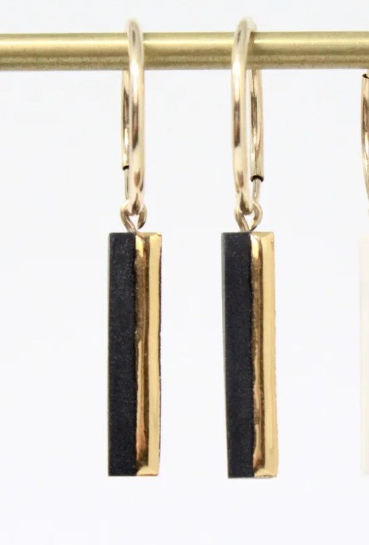 Horizontal Dipped Bar Hoop Earrings
