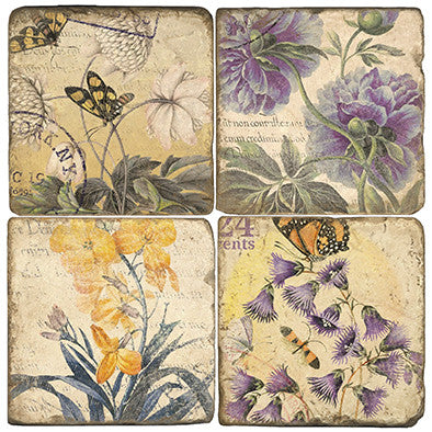 FLOWER DELIVERY Set of 4 Marble Coasters