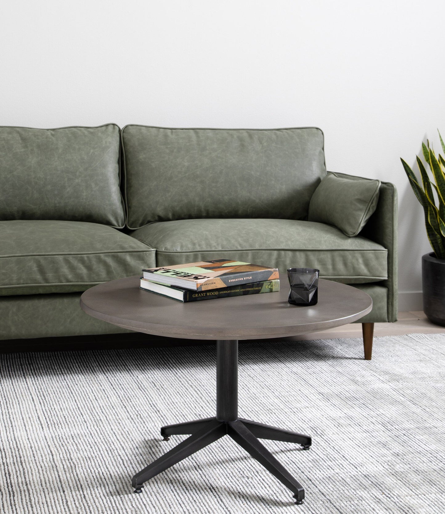 Two Cushion Leather Sofa with Tapered Beech Wood Legs