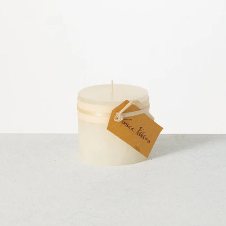 3" White Timber Pillar Candle