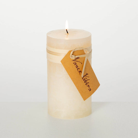 6" White Timber Pillar Candle