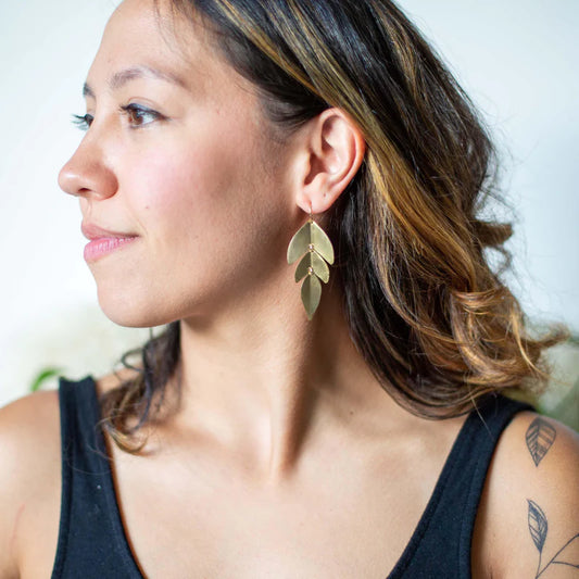 Sage Brass Earrings