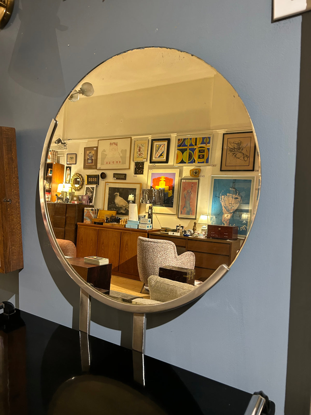 Helene Curtis Art Deco Chrome and Maple Vanity