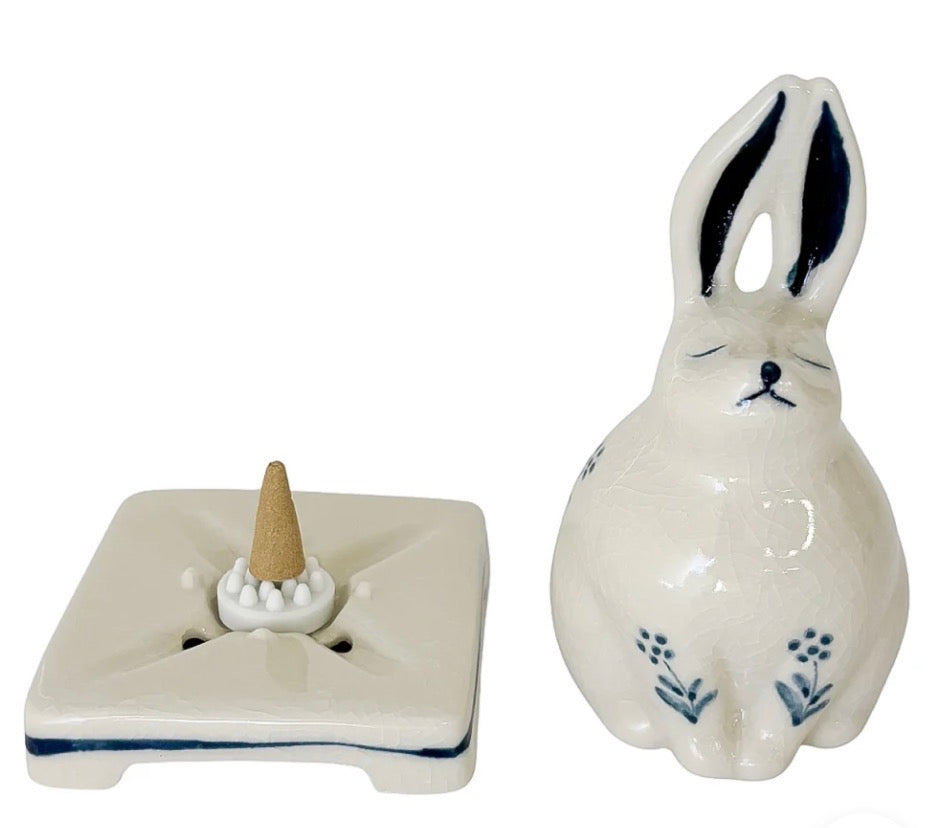 Porcelain Rabbit Incense Holder