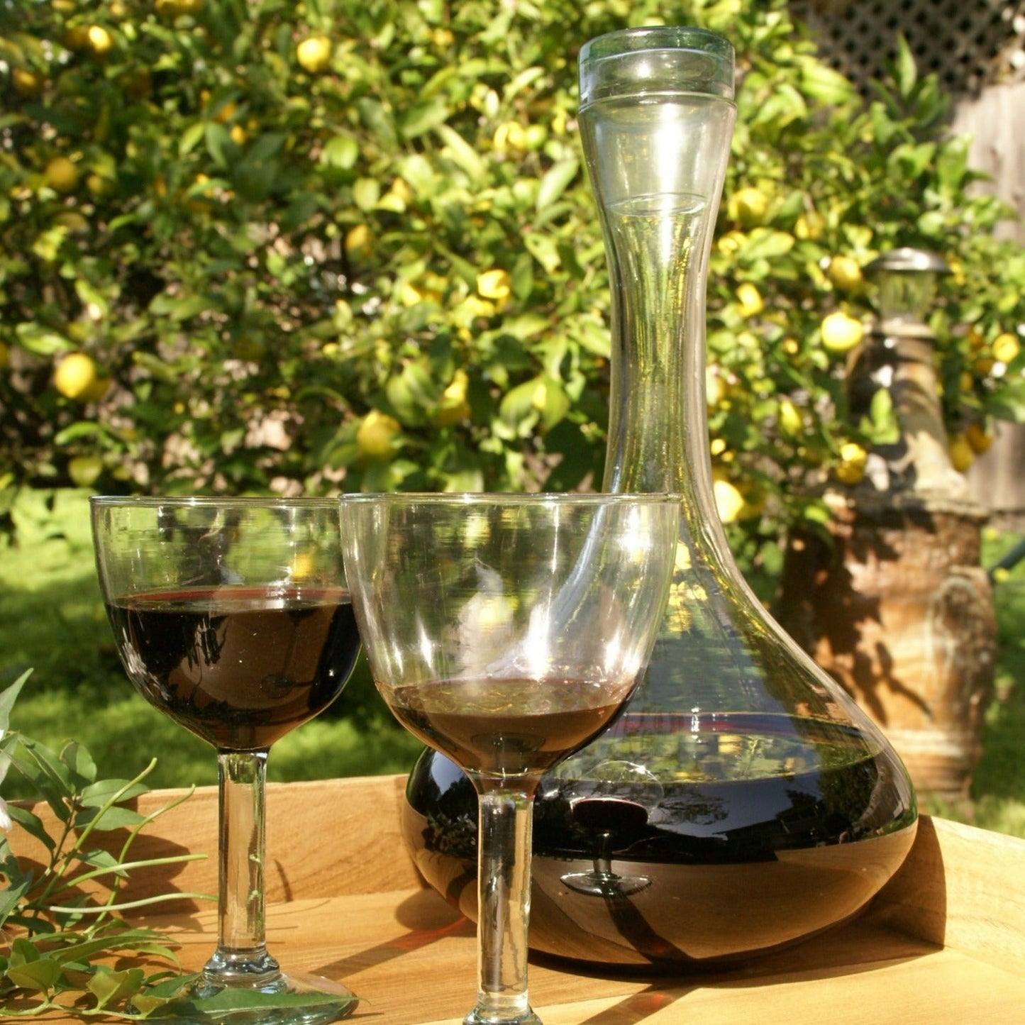 Recycled Glass Decanter with Lid