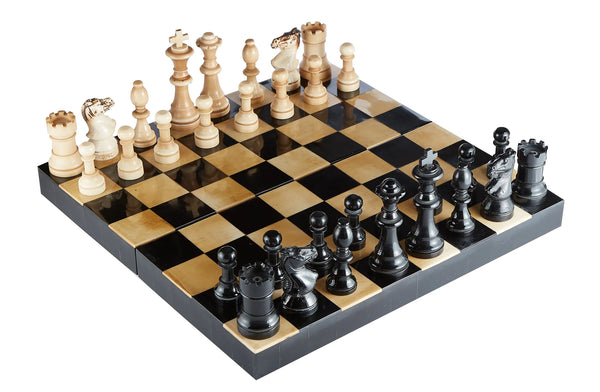 Folding Bone/Horn/Wood Chess Set