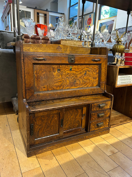 Antique Japanese Small Drop Front Desk/Cabinet