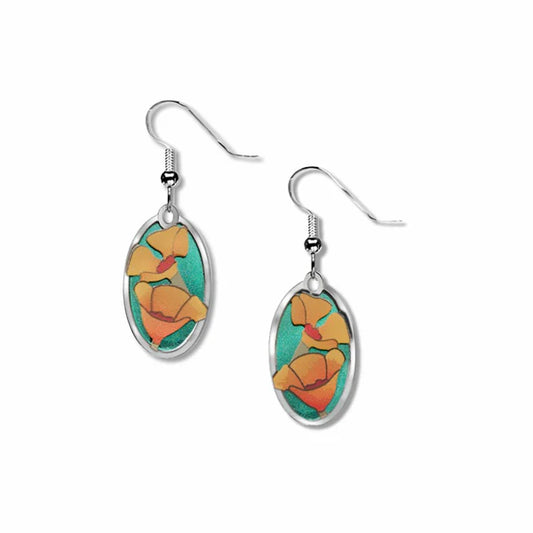 California Poppy Earrings