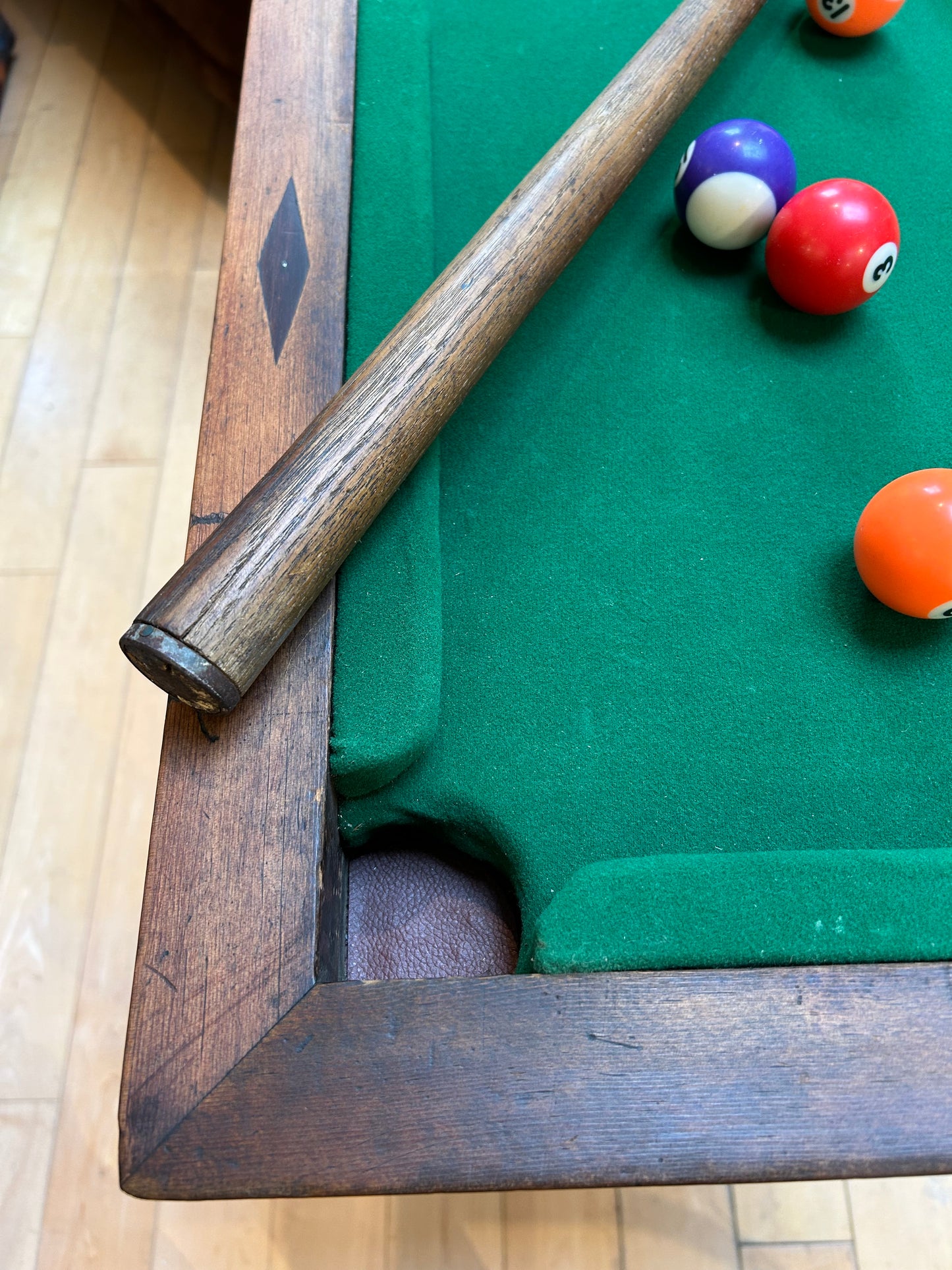 Antique Mini Pool Table w/ Stone Surface