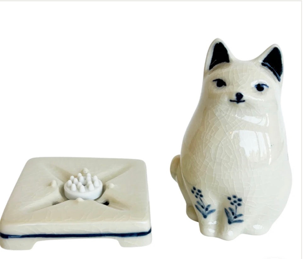Porcelain Cat Incense Holder