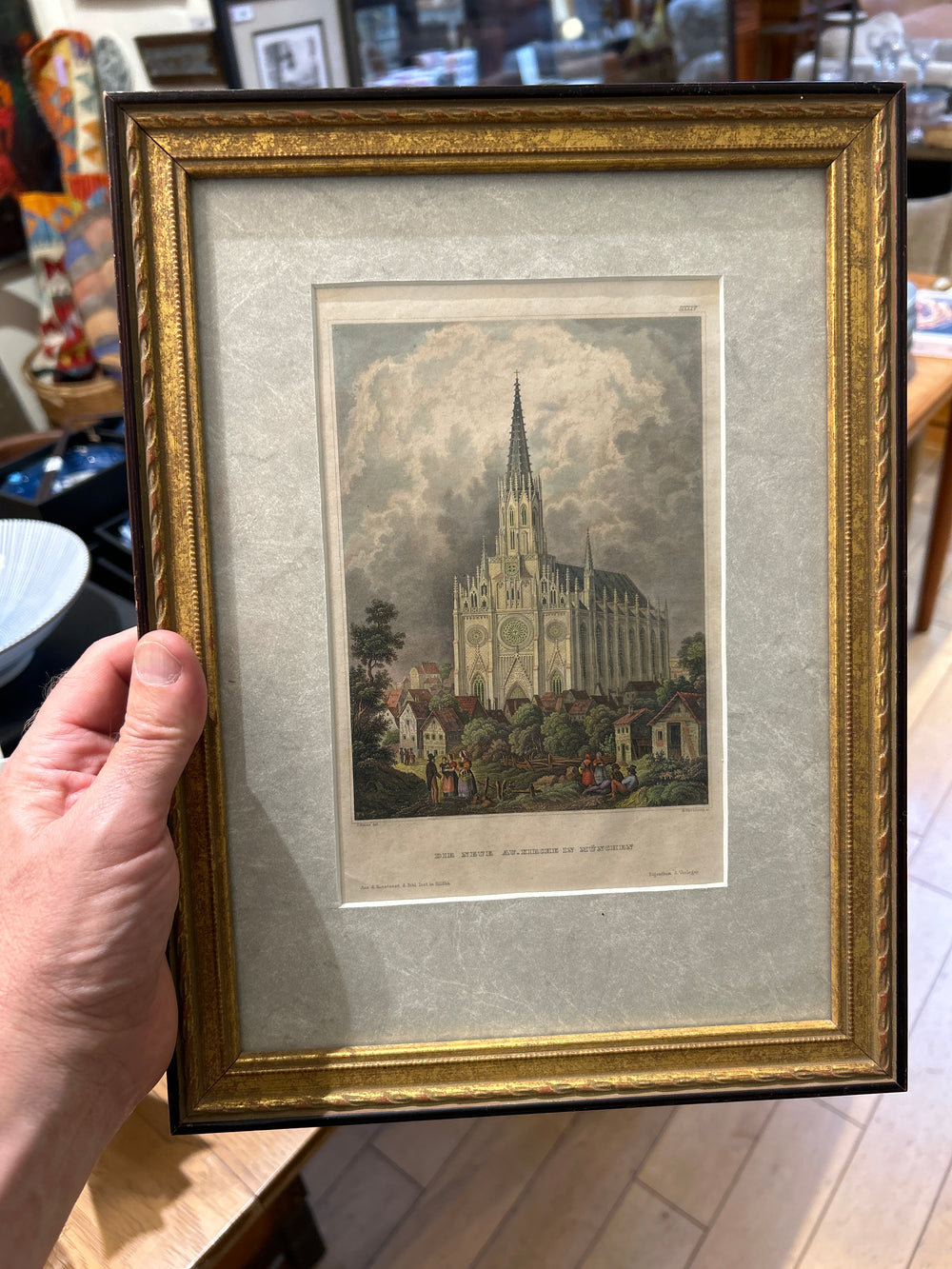 Antique Munich Cathedral Etching