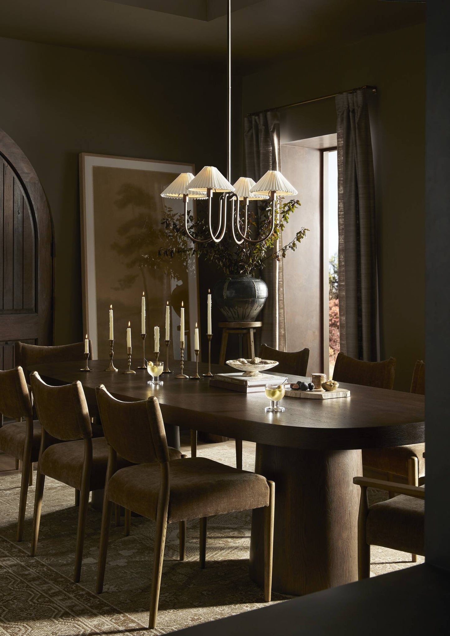 Oak Slingback Armless Dining Chair