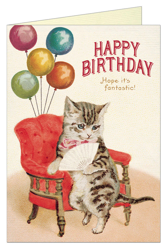 Cat Fan Birthday Card