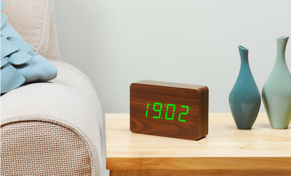 Walnut Brick Click Clock