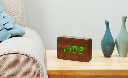 Walnut Brick Click Clock