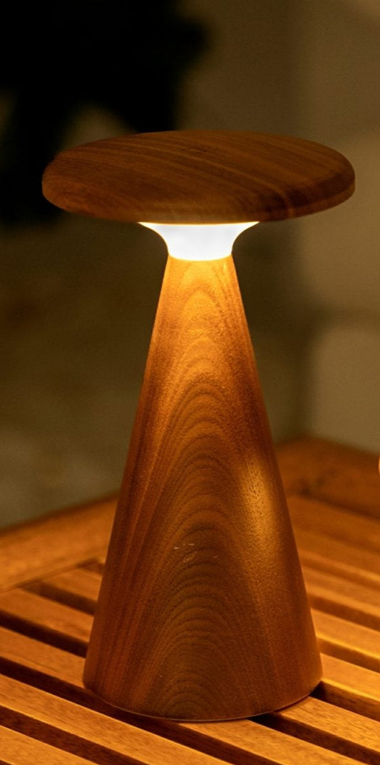 Sylvia Walnut Table Rechargeable Lamp