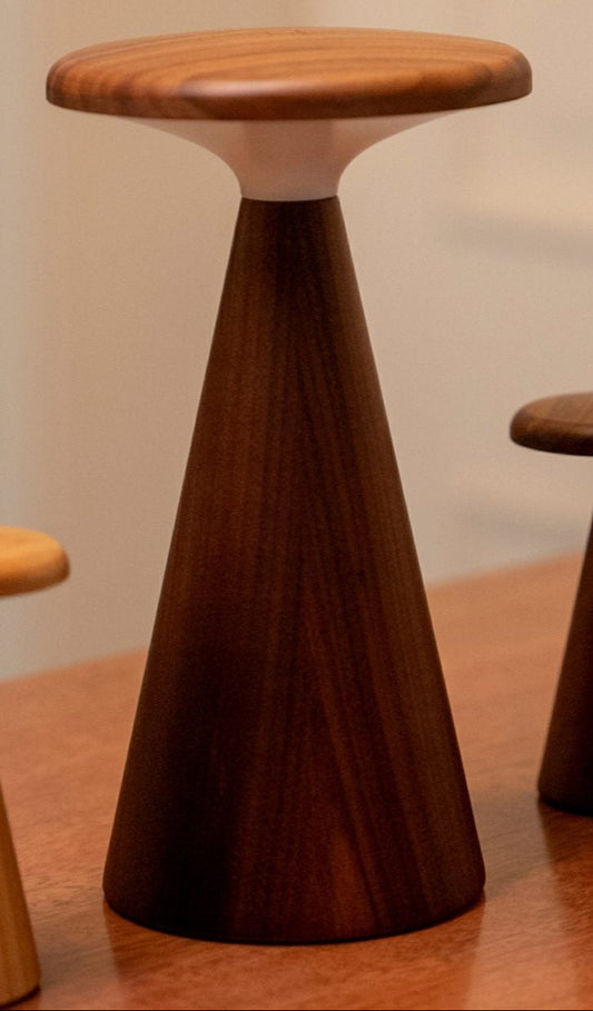 Sylvia Walnut Table Rechargeable Lamp