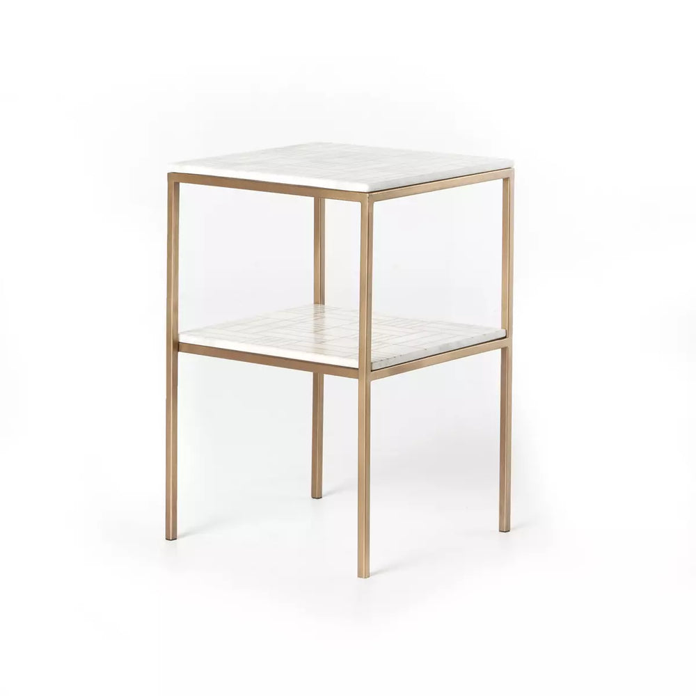 Two-Tier Marble Side Table