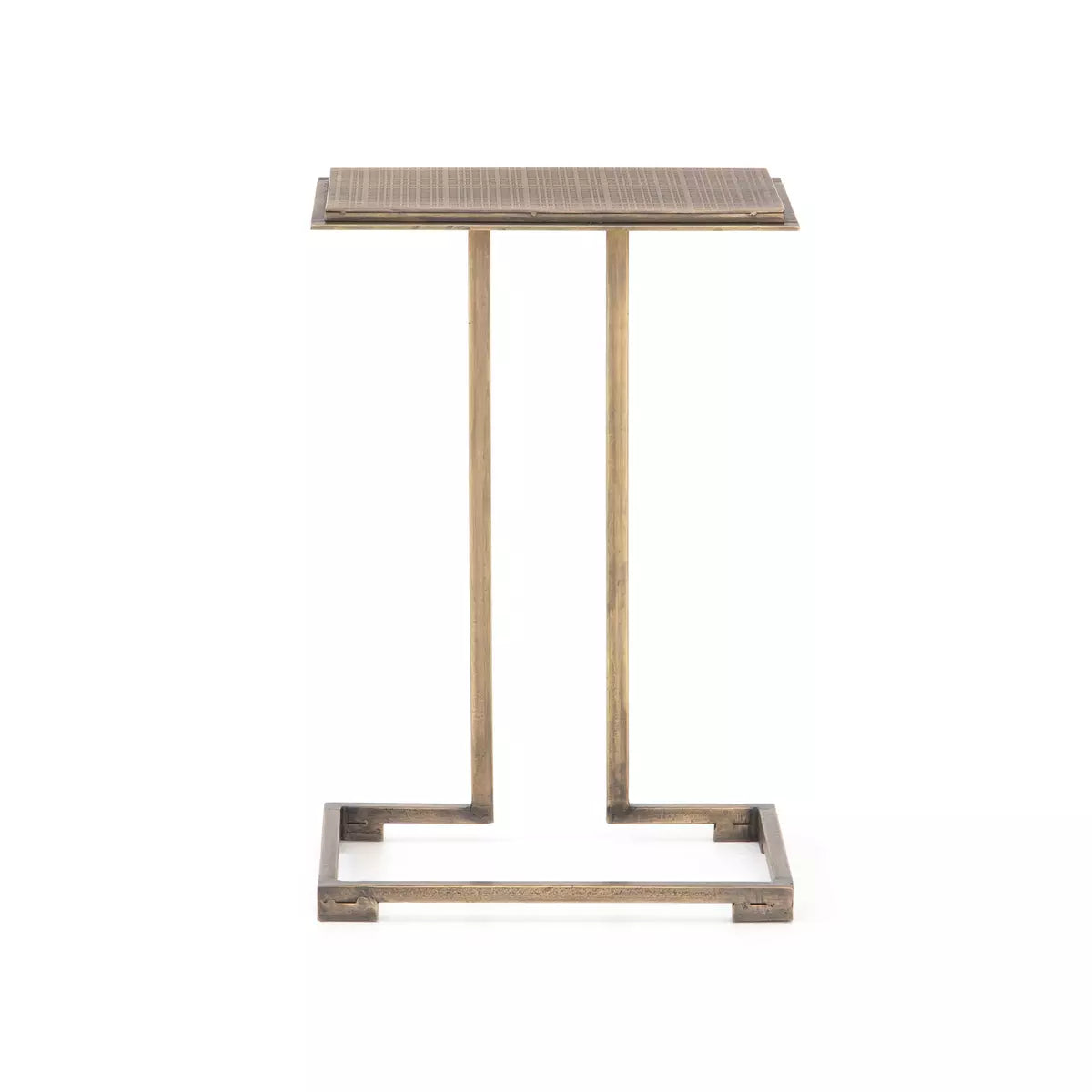 Etched-Top Side Table Brass