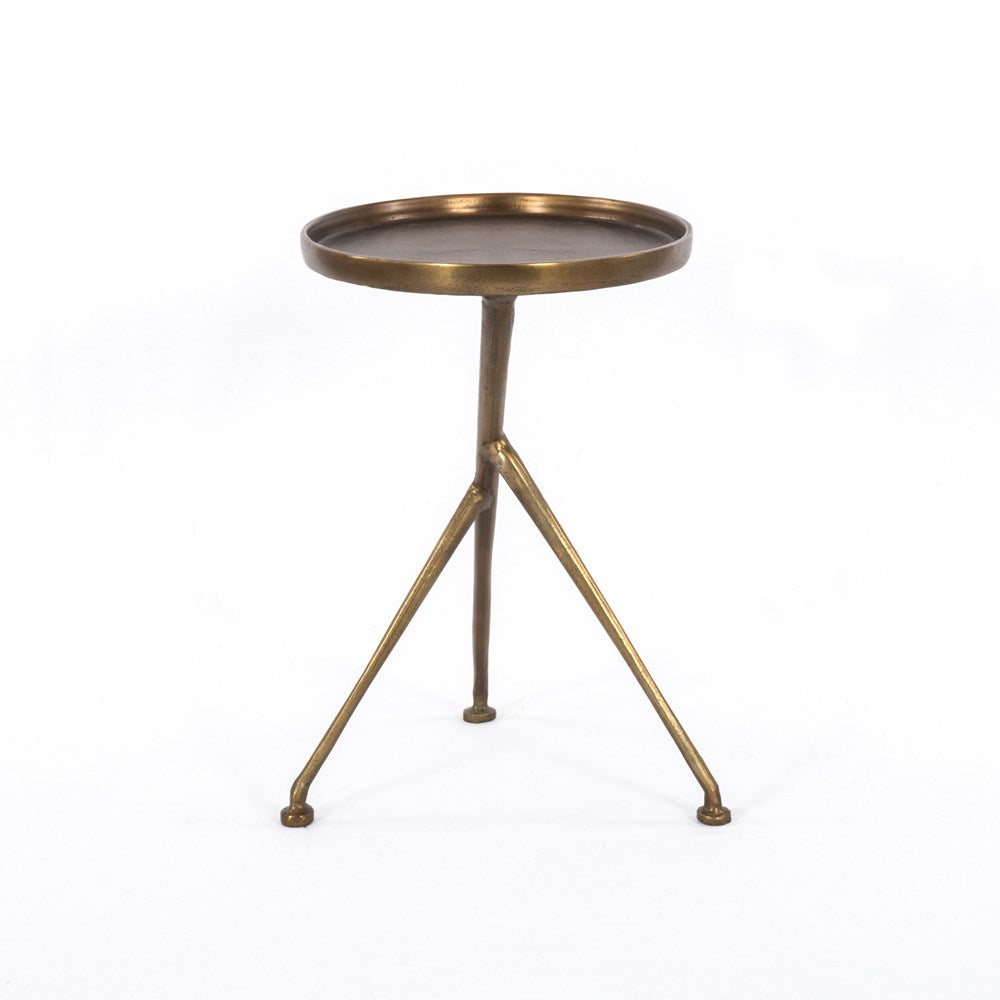 Asymmetrical Tripod  Side Table- Brass