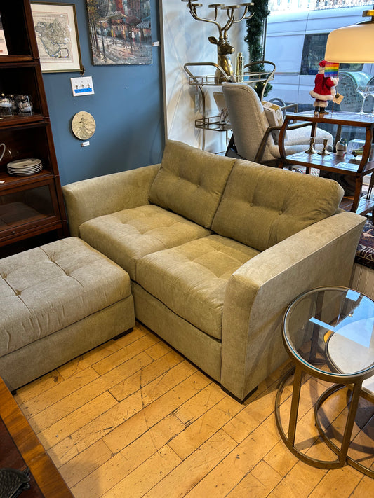 Tufted Loveseat with Ottoman