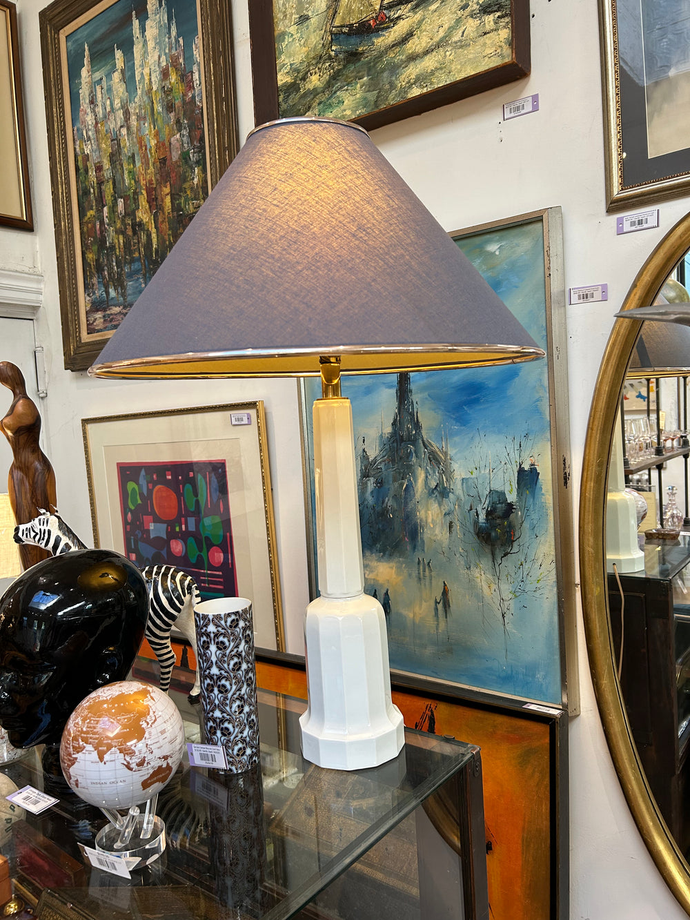 MidCentury Danish Heiberg Porcelain Lamp