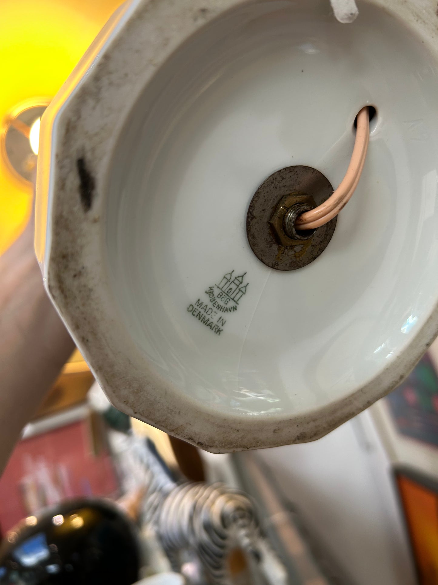 MidCentury Danish Heiberg Porcelain Lamp