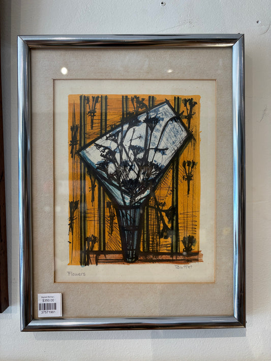Signed Bernard Buffet "Flowers" Artwork