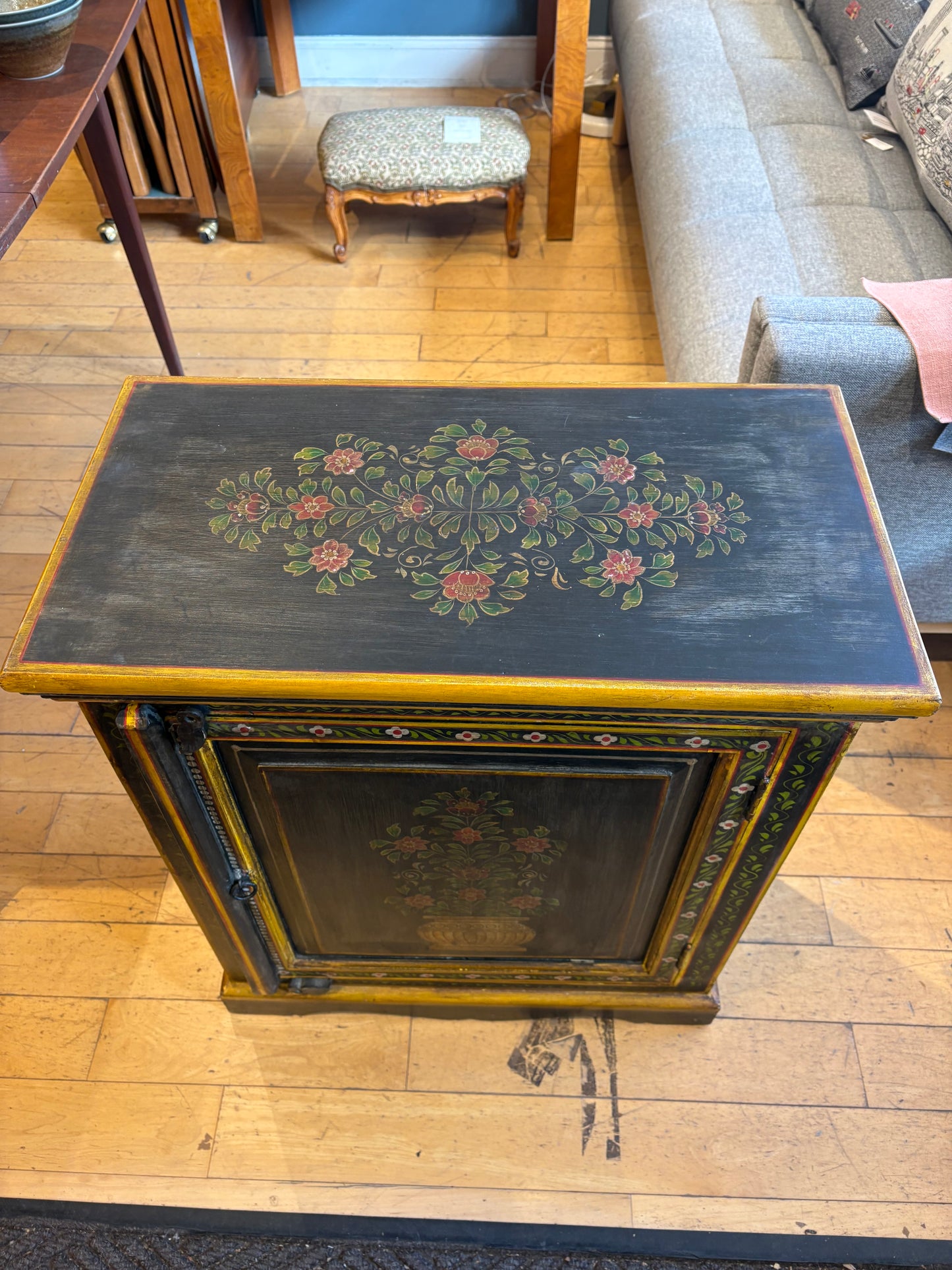 Painted Black and Gold Cabinet