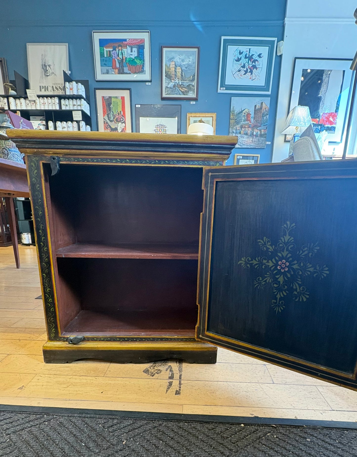 Painted Black and Gold Cabinet