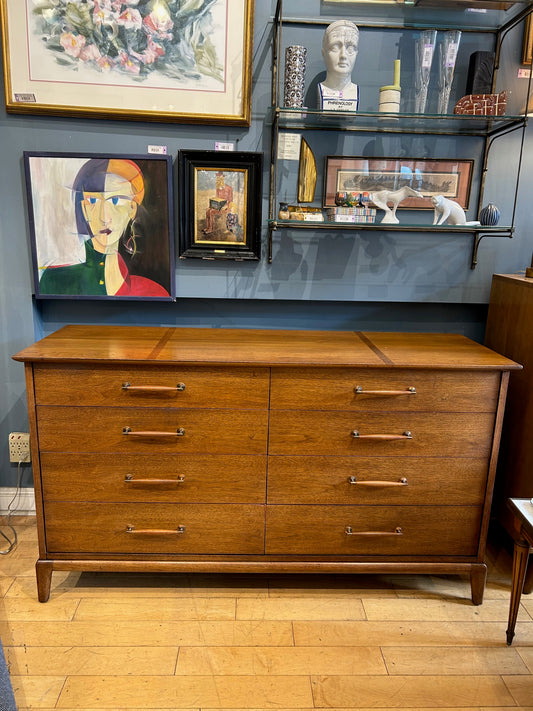 Henredon Walnut 8 Drawer Low Dresser