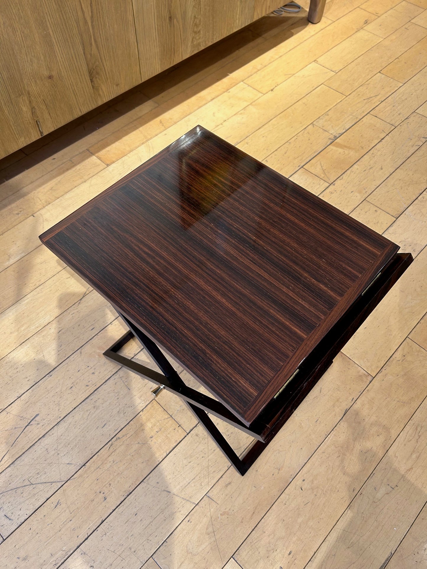 Danish Rosewood Table with 3 Folding Side Tables