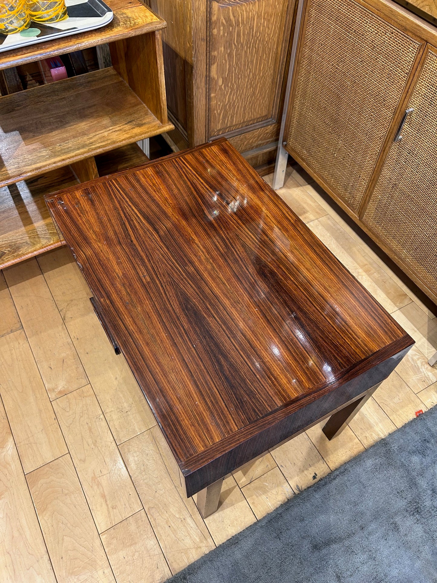 Danish Rosewood Table with 3 Folding Side Tables