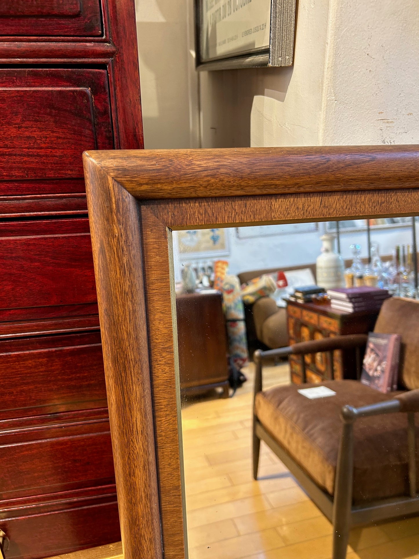 Large Walnut Frame Mirror