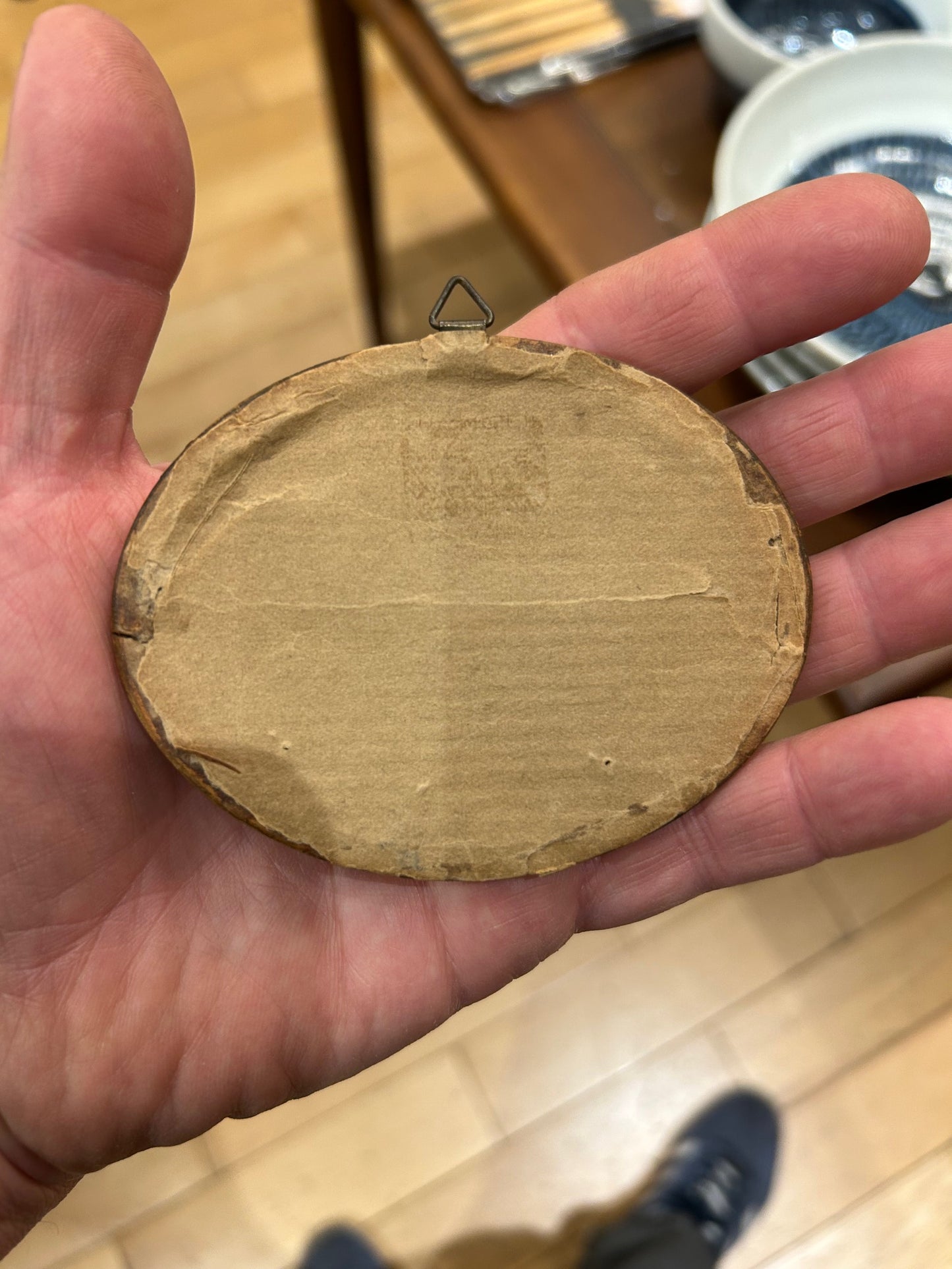 Antique Mini Dog Needlepoint Art