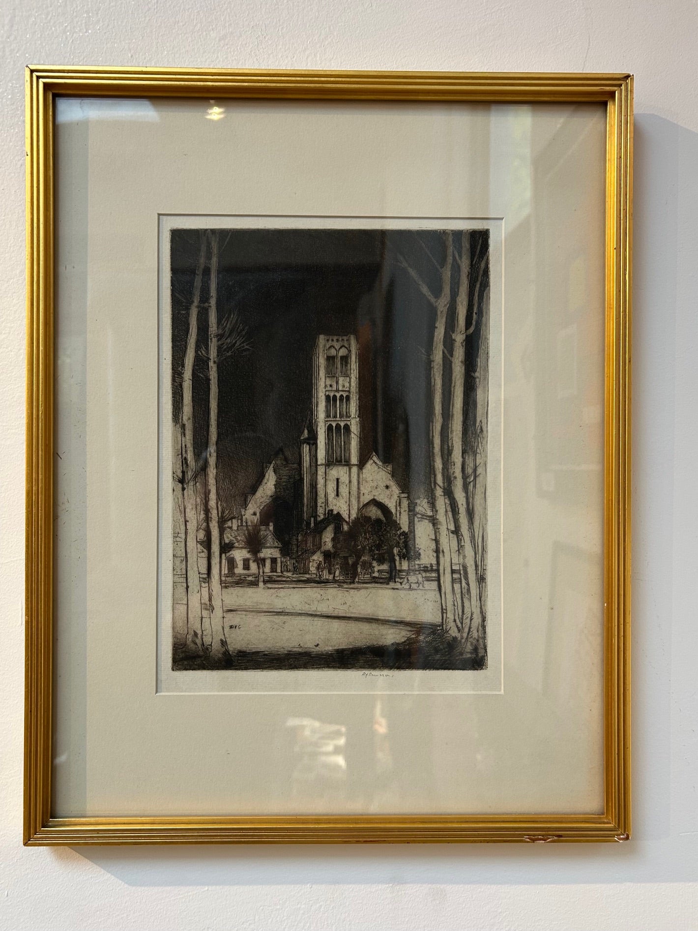 Original Etching Damme by D.Y. Cameron