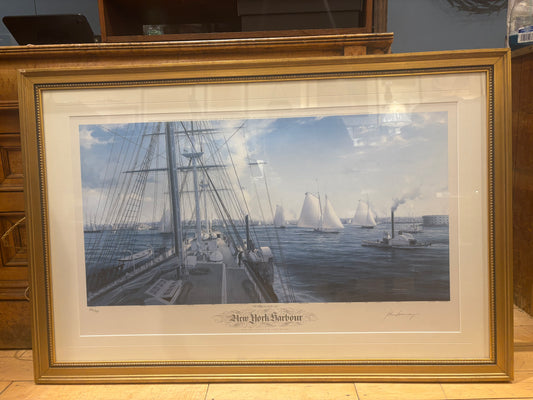 Signed John Mercay "New York Harbour" Lithograph 336/950