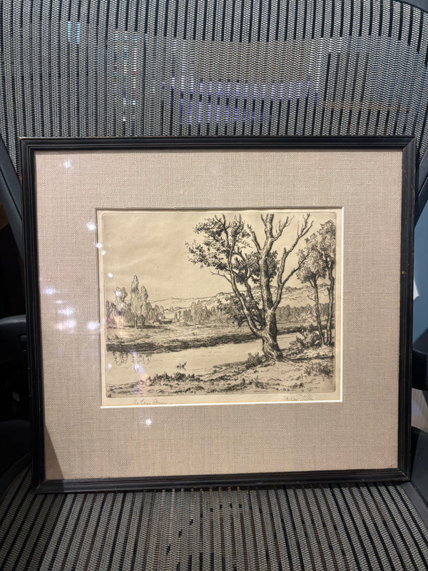 "The Lazy River" Signed Etching