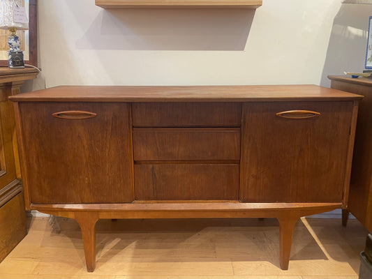 Midcentury Console with Sliding Doors and 3 Drawers