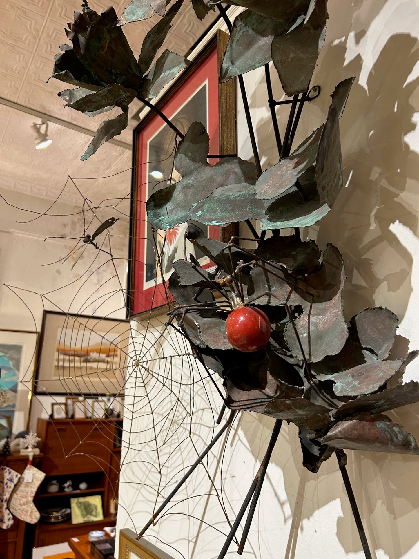 Wire Spider Web Wall Sculpture