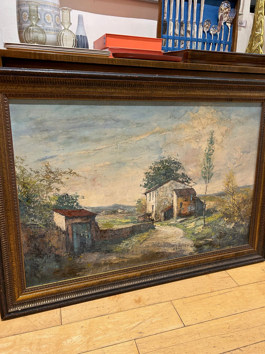 Vintage Framed Oil Landscape Painting — Possibly Signed “Duffort”