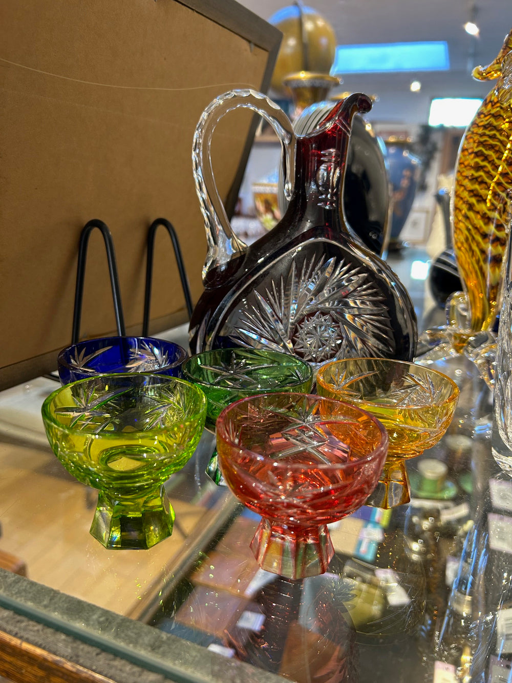 6/PC Crystal Vintage Liqueur Set